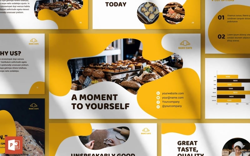 bakery cafe presentation powerpoint template original