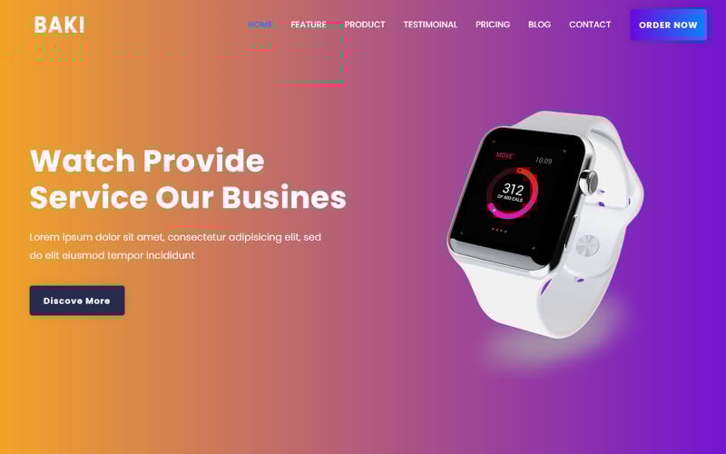 baki product landing page theme original
