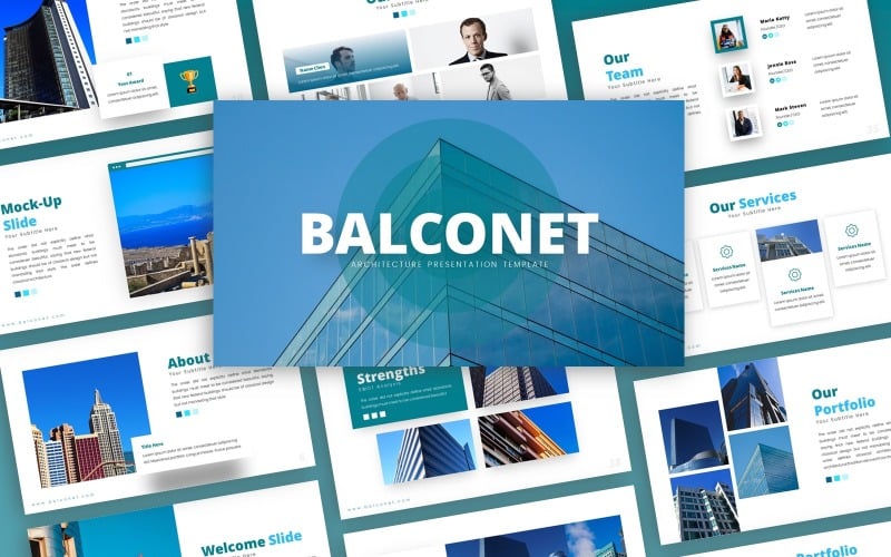 balconet architecture presentation powerpoint template original