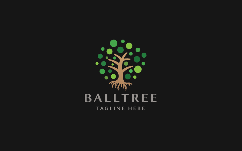 ball tree pro logo template original