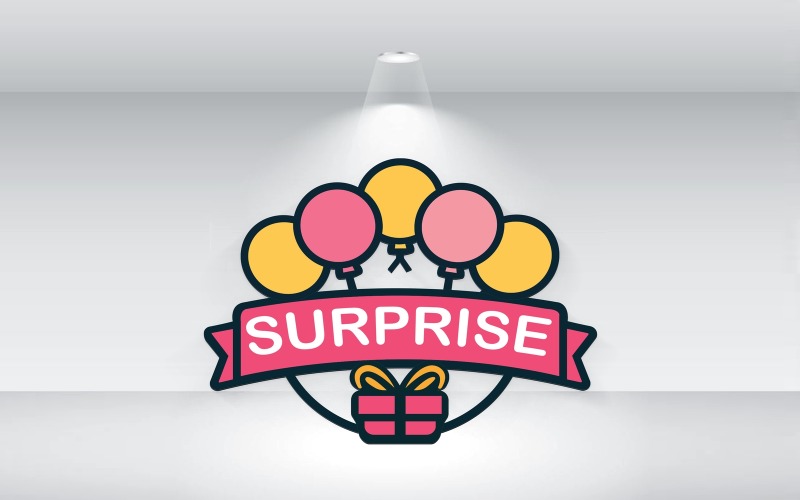 balloons surprise gift shop logo template vector original