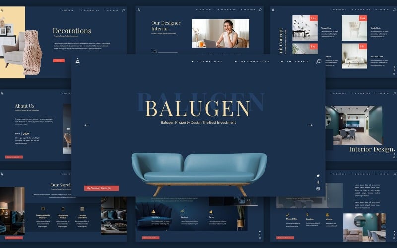 balugen interior design powerpoint template original