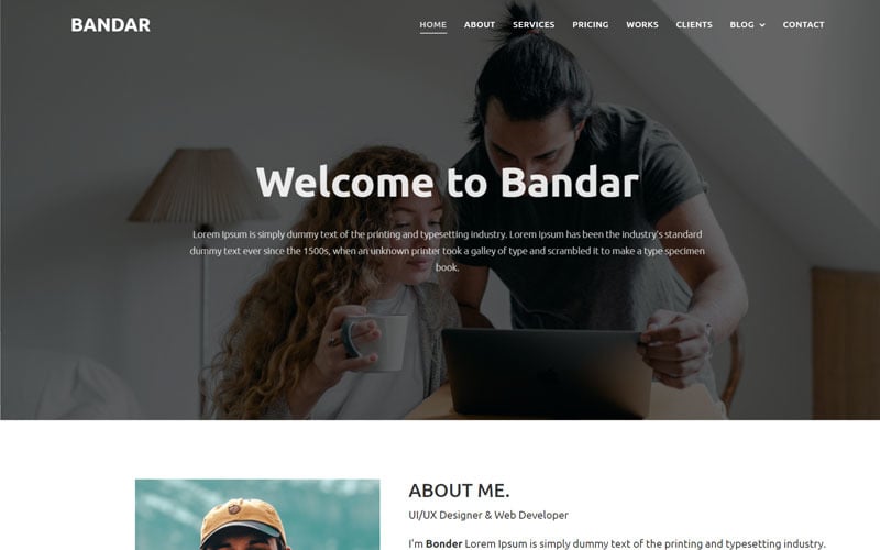 bandar one page portfolio html template original
