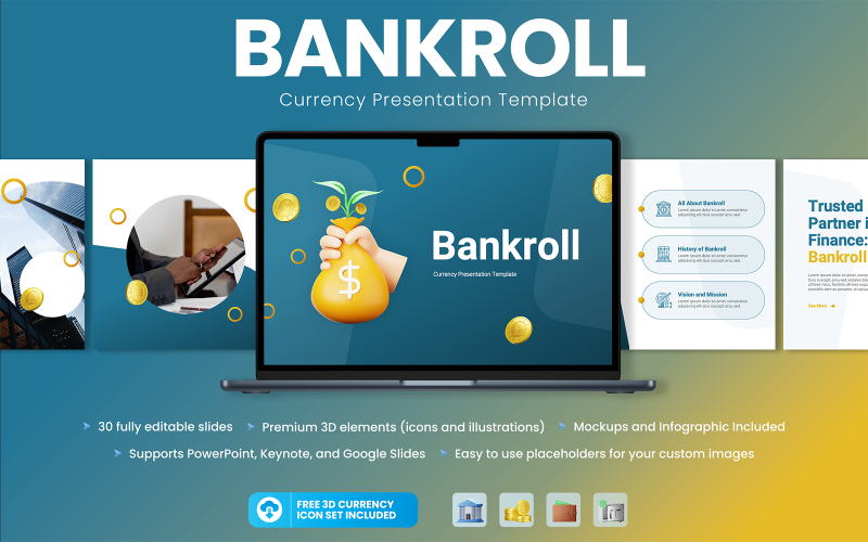 bankroll currency presentation powerpoint template original