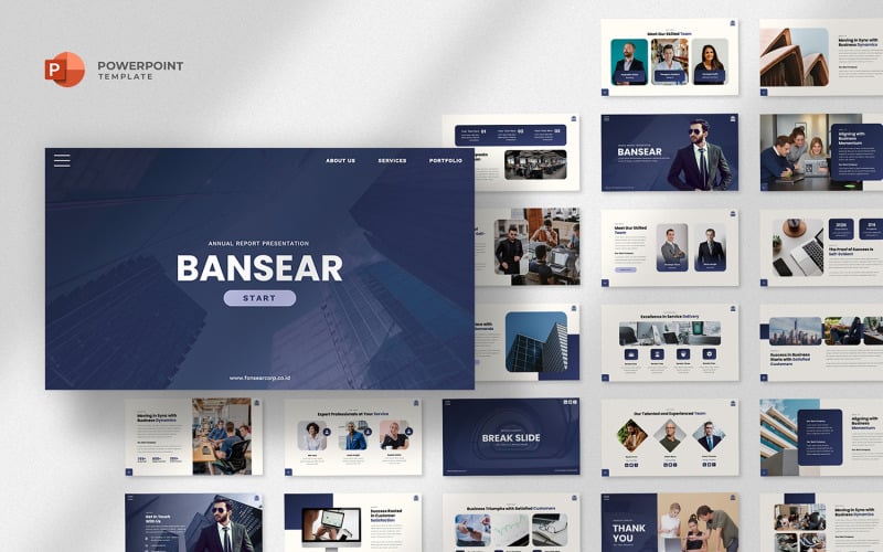 bansear annual report powerpoint template original