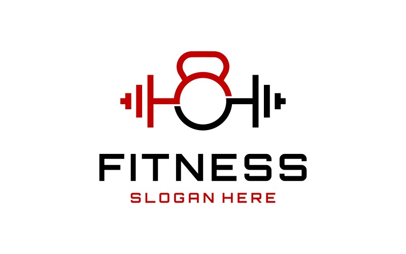 barbell kettlebell fitness gym logo original