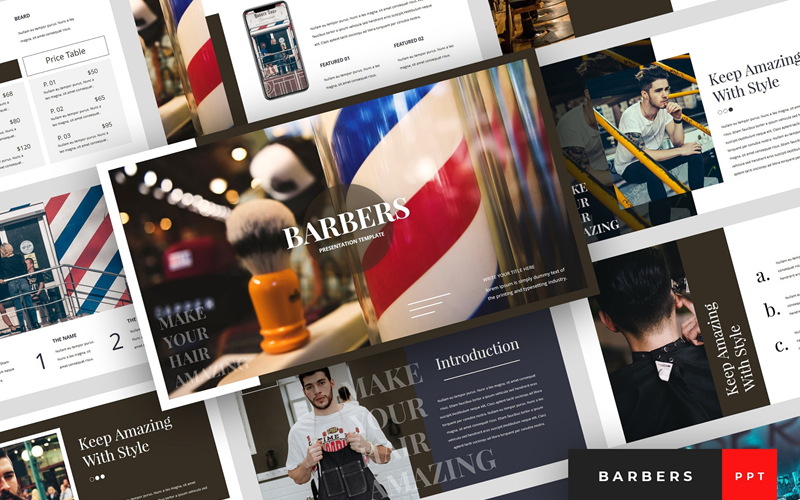 barbers barbershop presentation powerpoint template original