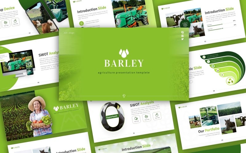 barley agriculture presentation powerpoint template original