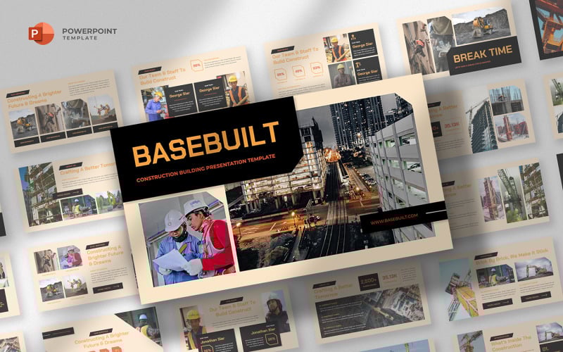 basebuilt construction engineering powerpoint template original