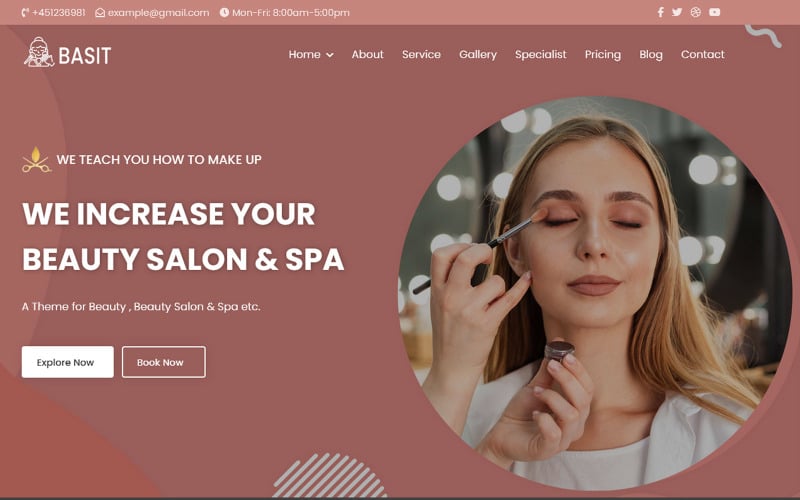 basit beauty salon amp spa landing page template original
