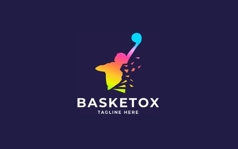 basketball pixel professional logo template original