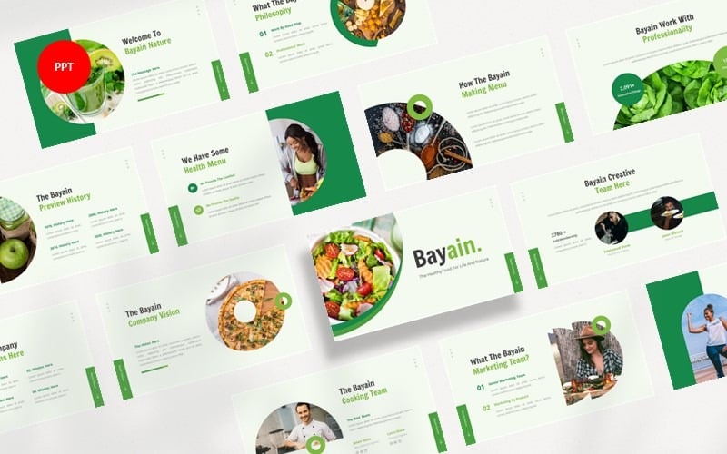 bayain healthy food powerpoint template original