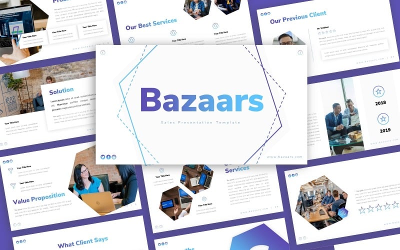 bazaars sales presentation powerpoint template original