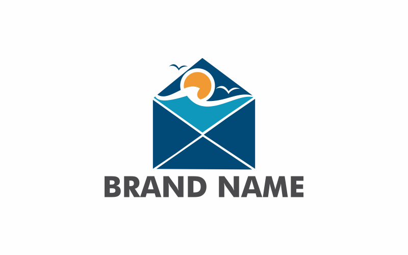 beach message logo template original
