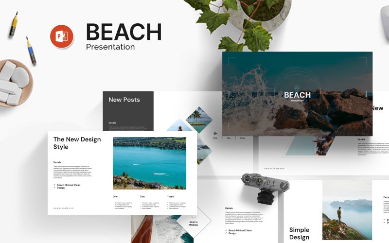 beach powerpoint template original