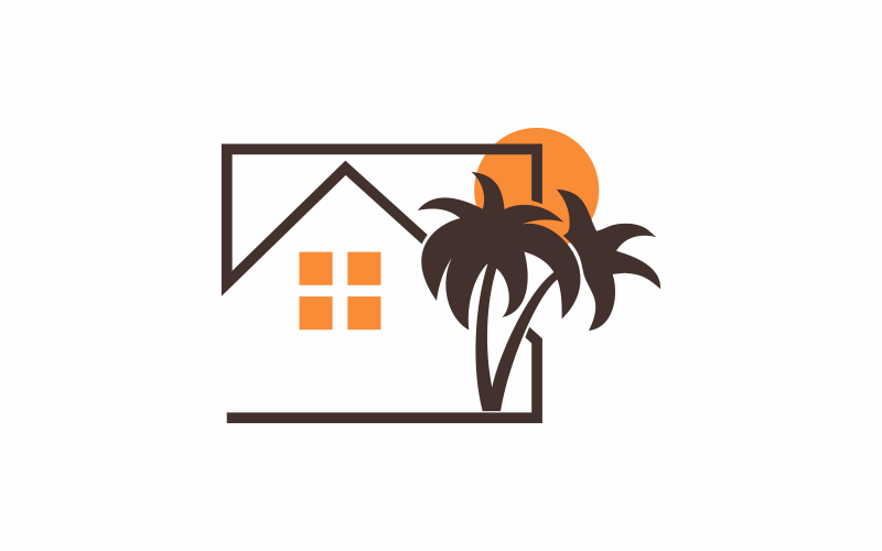 beach villa logo template original