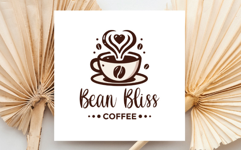 bean bliss logo template perfect editable design for coffee shops amp cafes original