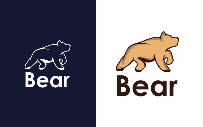 bear abstract logo template original