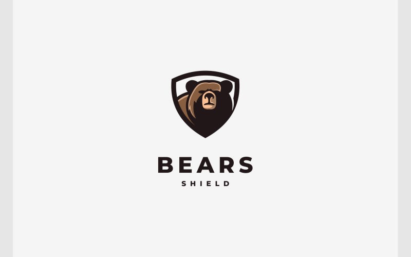 bear grizzly head shield security logo original