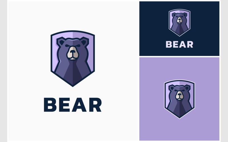 bear grizzly shield emblem logo original