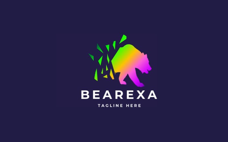 bear pixel professional logo template original