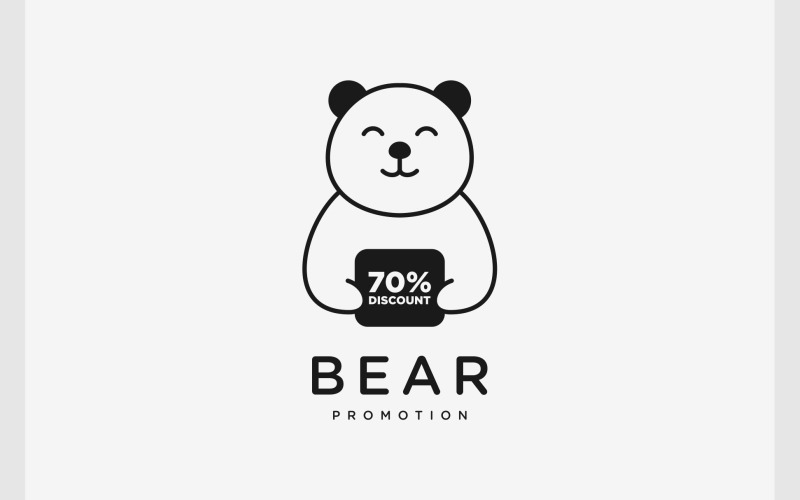 bear promotion discount mascot logo original