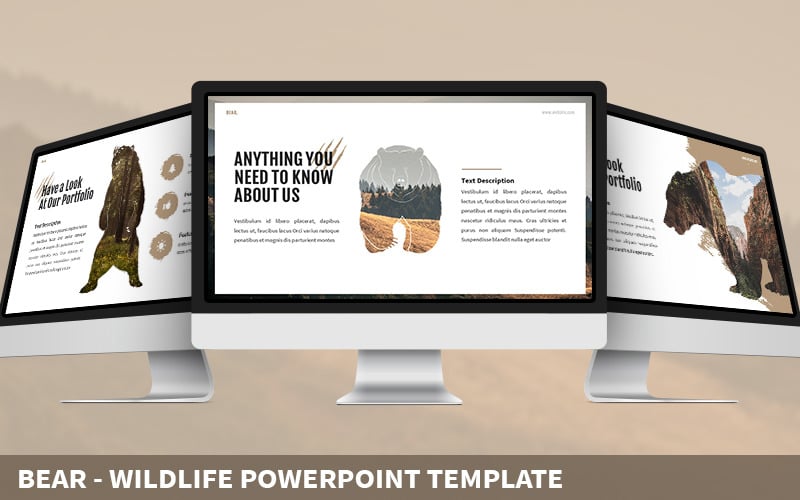 bear wildlife powerpoint template original