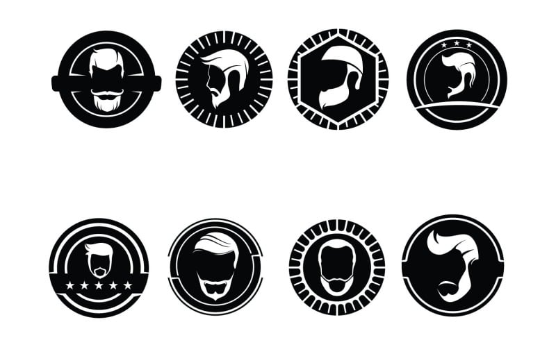 beard and mustache logo and symbol v original