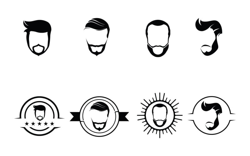 beard and mustache logo and symbol original