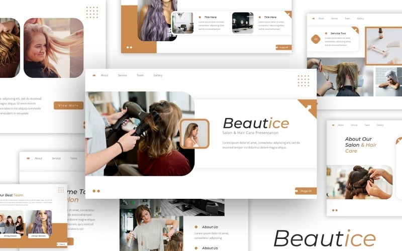 beautice salon amp hair care powerpoint template original