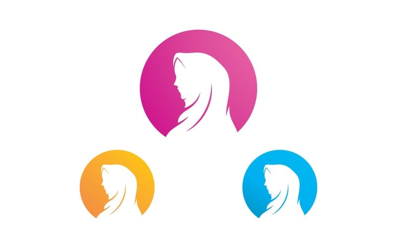 beauty hijab store logo design vector v original