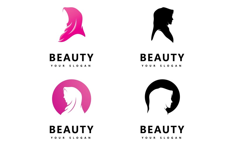 beauty hijab store logo design vector v original