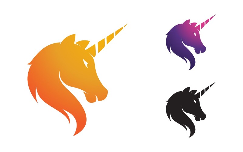 beauty horse unicorn logo icon vector illustration design template v original