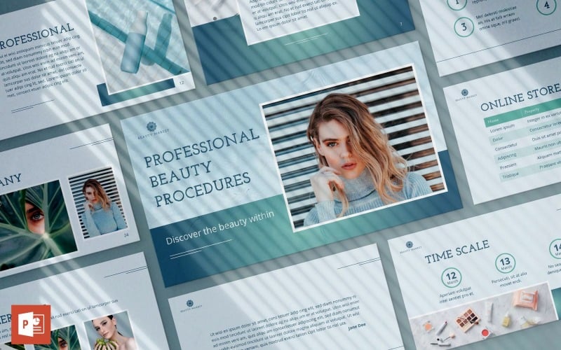 beauty market presentation powerpoint template original