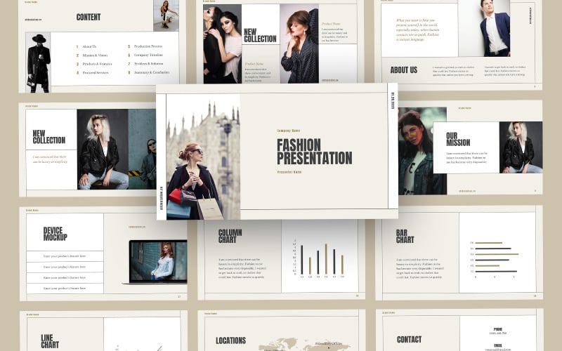 beauty minimalist fashion powerpoint template original