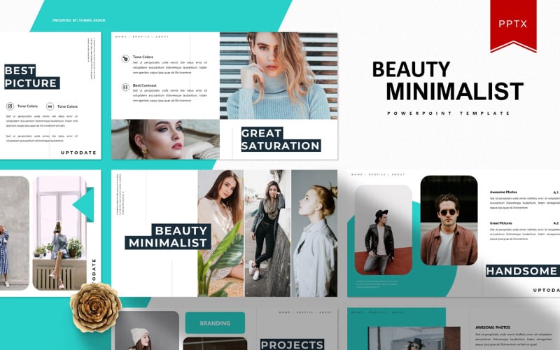 beauty minimalist powerpoint template original