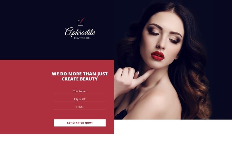 beauty school landing page template original