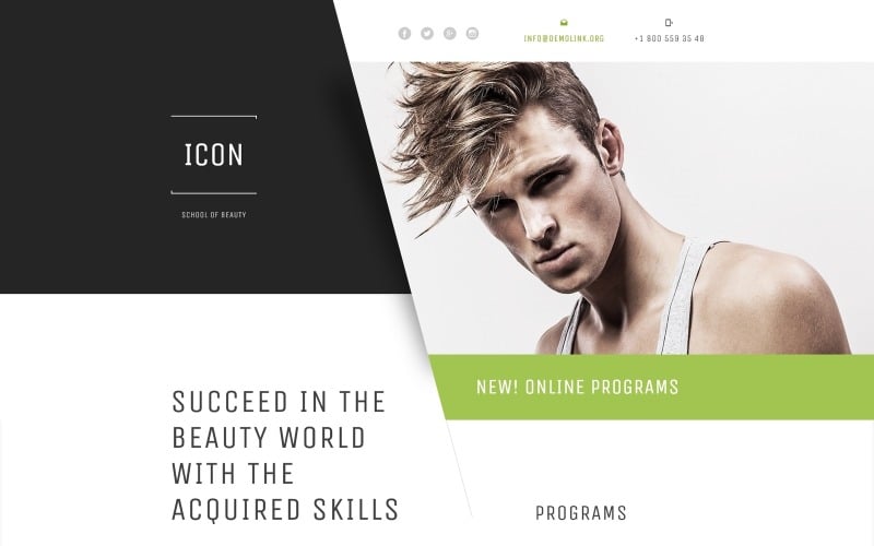 beauty school responsive landing page template original