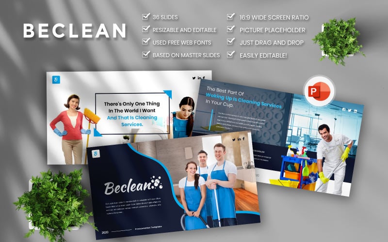 beclean cleaning services business powerpoint template original
