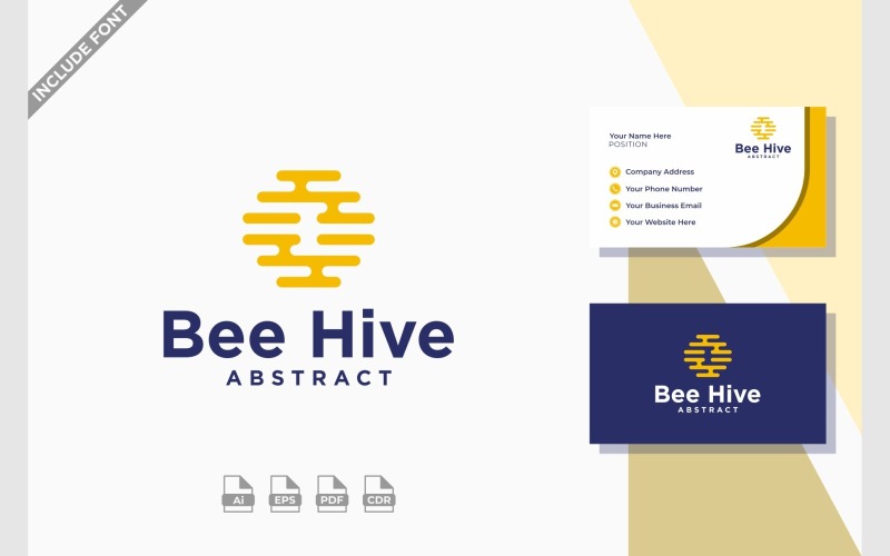 bee hive honey comb abstract logo original