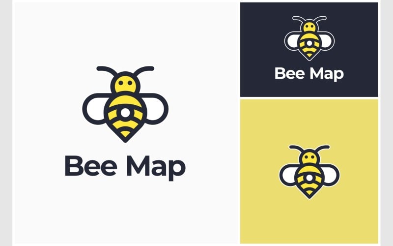 bee pin map location logo original