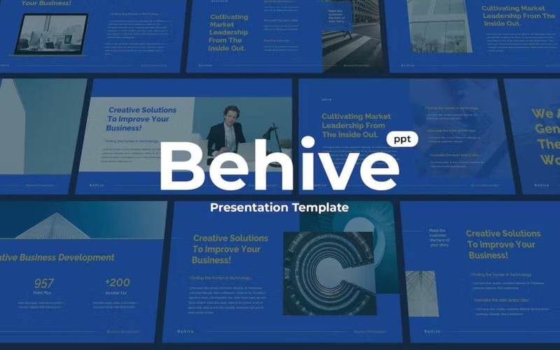 behive powerpoint template presentation original