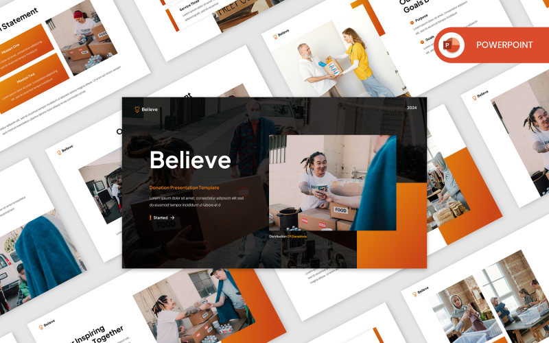 believe charity amp donation powerpoint template original