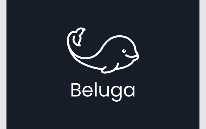 beluga whale cetacean simple logo original