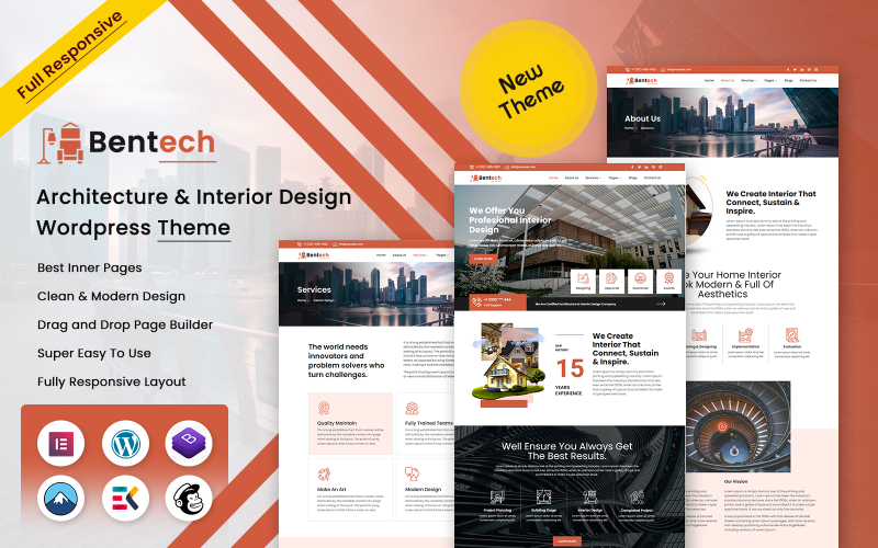 bentech architecture amp interior design wordpress theme original