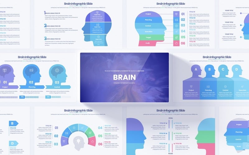 best brain template powerpoint infographics slides original