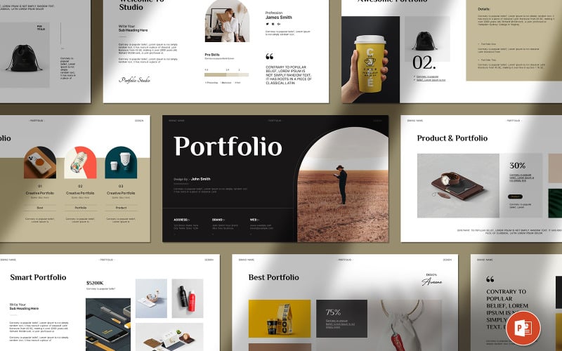 best portfolio powerpoint template layout original