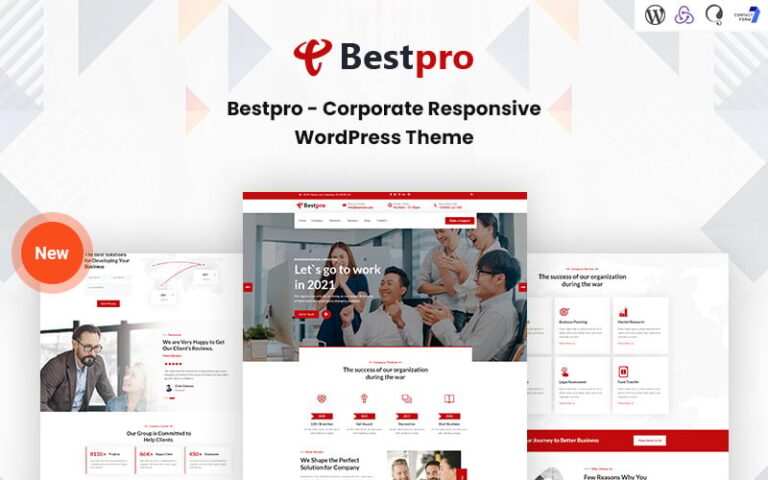 bestpro corporate responsive wordpress theme original