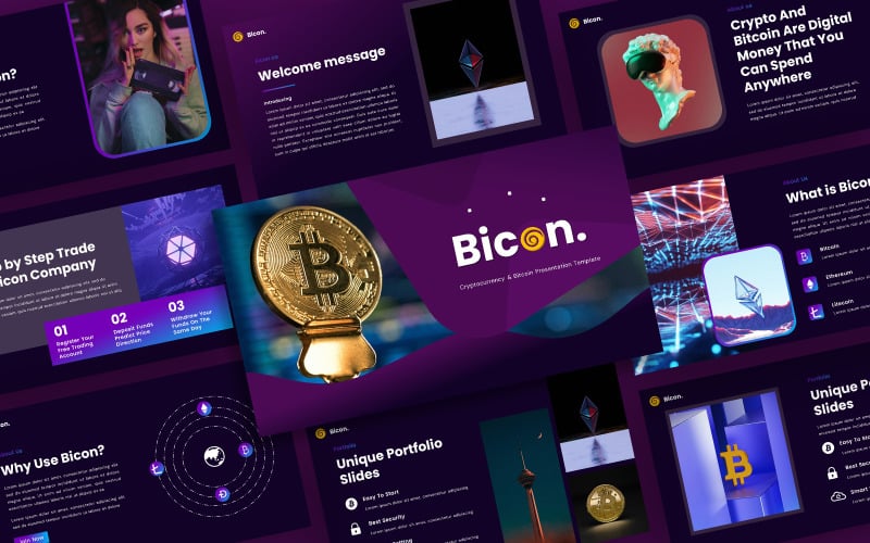 bicon cryptocurrency amp bitcoin powerpoint template original
