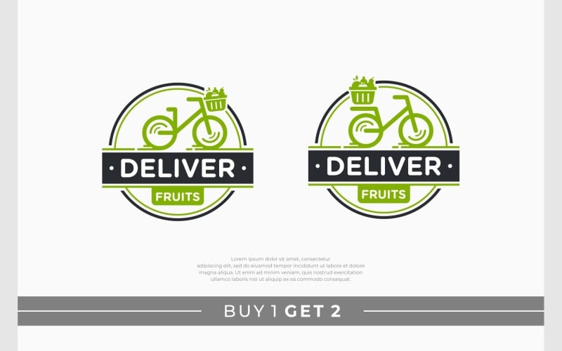 bicycle delivery fruit circle badge logo original